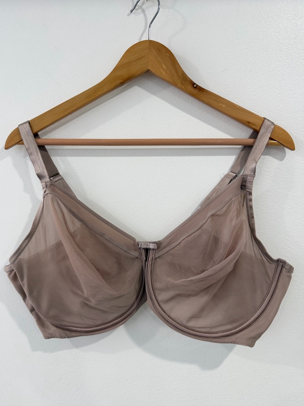 Curvy Couture Sheer Mesh Full Coverage Unlined Underwire Bra 40H